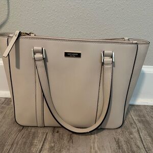 kate spade Structured Pebbled Tote in Light Beige